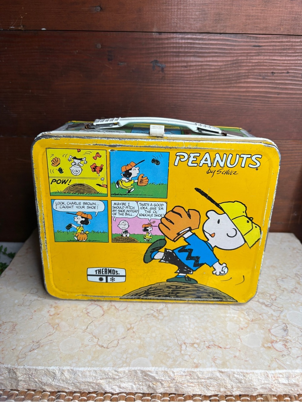 Vintage Peanuts United Features Metal Lunchbox 1985 No Thermos